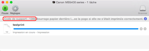 figure : Écran de message d'erreur